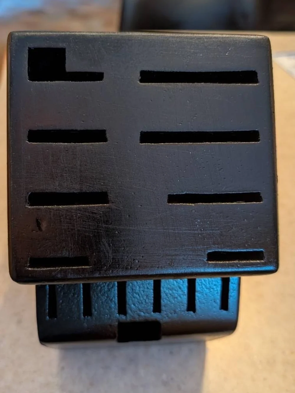 Black Wooden Knife Block Holder